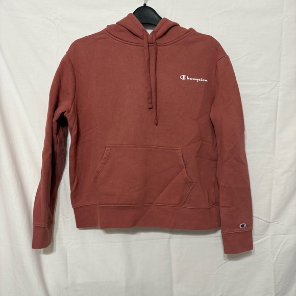 Champion Tops - Champion Women's Powerblend Fleece Hoodie in Sandalwood Red.